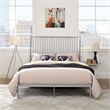 Maklaine Contemporary Farmhouse Metal Queen Platform Bed in Gray