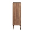Maklaine Particleboard Laminate Display Cabinet Bookshelf in Walnut/White