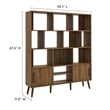 Maklaine Modern / Contemporary Bookcase with Sliding Doors in Walnut