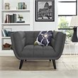 Maklaine Modern Upholstered Polyester Fabric Armchair in Gray
