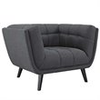Maklaine Modern Upholstered Polyester Fabric Armchair in Gray