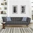 Maklaine Contemporary Upholstered Polyester Fabric Sofa in Gray