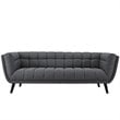 Maklaine Contemporary Upholstered Polyester Fabric Sofa in Gray