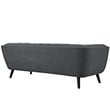 Maklaine Contemporary Upholstered Polyester Fabric Sofa in Gray