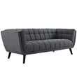 Maklaine Contemporary Upholstered Polyester Fabric Sofa in Gray