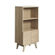 Maklaine Particleboard and Laminate Display Cabinet Bookshelf in Oak