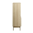 Maklaine Particleboard and Laminate Display Cabinet Bookshelf in Oak