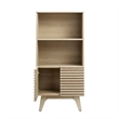 Maklaine Particleboard and Laminate Display Cabinet Bookshelf in Oak