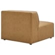 Maklaine Contemporary 3-Piece Faux Leather Sectional Sofa in Tan