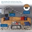 Maklaine Contemporary 3-Piece Faux Leather Sectional Sofa in Tan