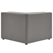 Maklaine Contemporary Faux Leather Corner Chair in Gray Finish