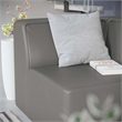 Maklaine Contemporary Faux Leather Corner Chair in Gray Finish