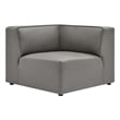 Maklaine Contemporary Faux Leather Corner Chair in Gray Finish