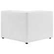 Maklaine Contemporary Faux Leather Corner Chair in White Finish