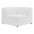 Maklaine Contemporary Faux Leather Corner Chair in White Finish