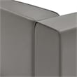 Maklaine Contemporary Faux Leather Right-Arm Chair in Gray Finish