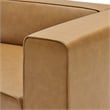 Maklaine Contemporary Faux Leather Right-Arm Chair in Tan Finish
