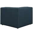 Maklaine Contemporary Polyester Fabric Sofa Corner Chair in Blue
