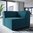 Maklaine Contemporary Polyester Fabric Sofa Corner Chair in Blue