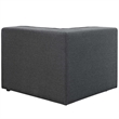 Maklaine Contemporary Polyester Fabric Sofa Corner Chair in Gray