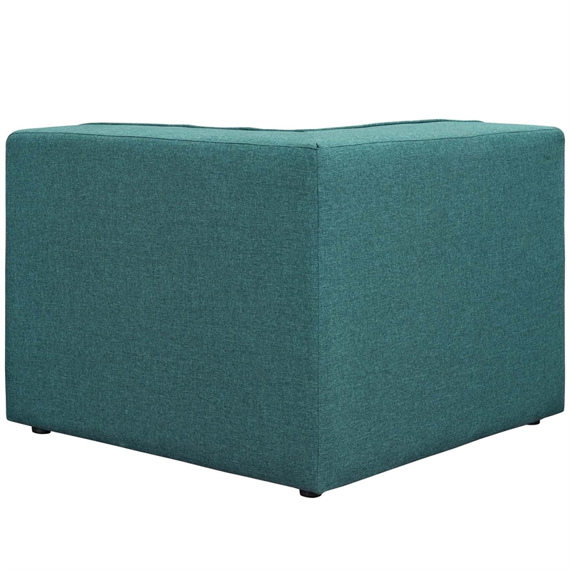 Maklaine Modern Polyester Fabric Sofa Corner Chair in Teal Blue