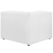 Maklaine Contemporary Polyester Fabric Sofa Corner Chair in White