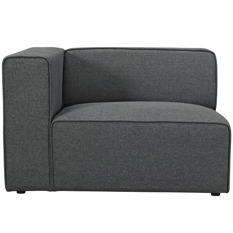Maklaine Modern Polyester Fabric Left-Facing Sofa Chair in Gray