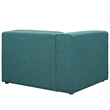 Maklaine Modern Polyester Fabric Left-Facing Sofa Chair in Teal Blue
