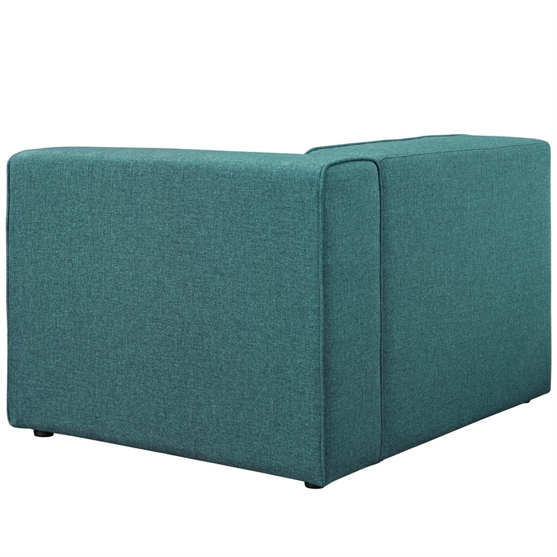 Maklaine Modern Polyester Fabric Right-Facing Sofa Chair in Teal Blue