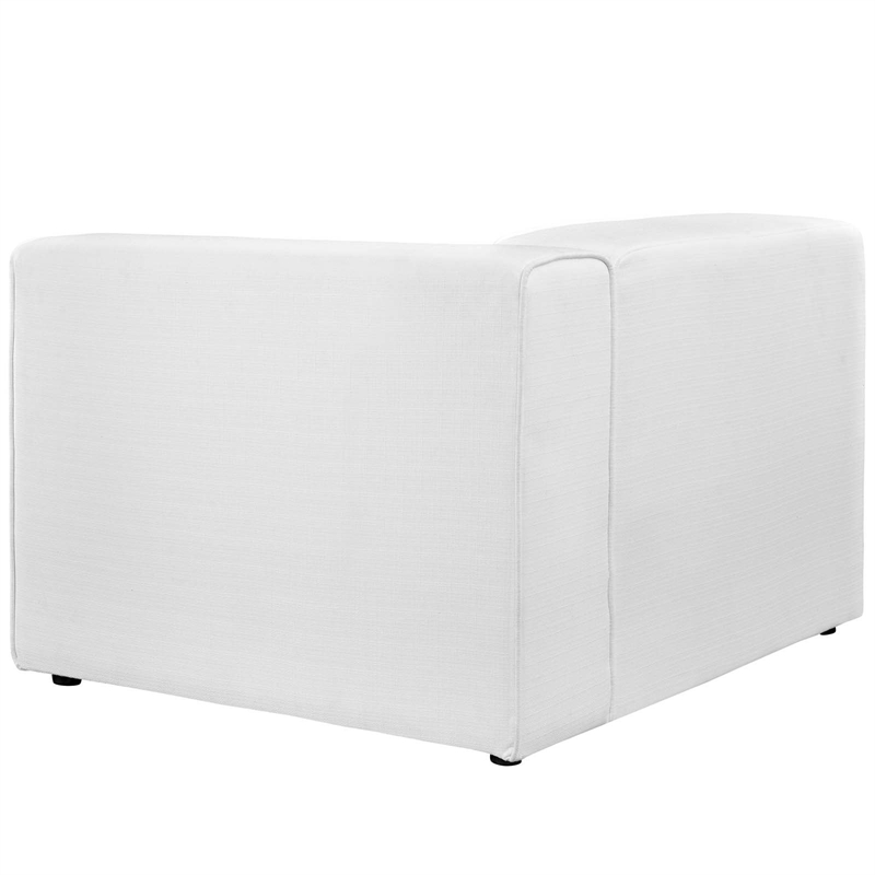Maklaine Modern Polyester Fabric Right-Facing Sofa Chair in White