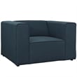 Maklaine Contemporary Upholstered Fabric Accent Chair in Blue