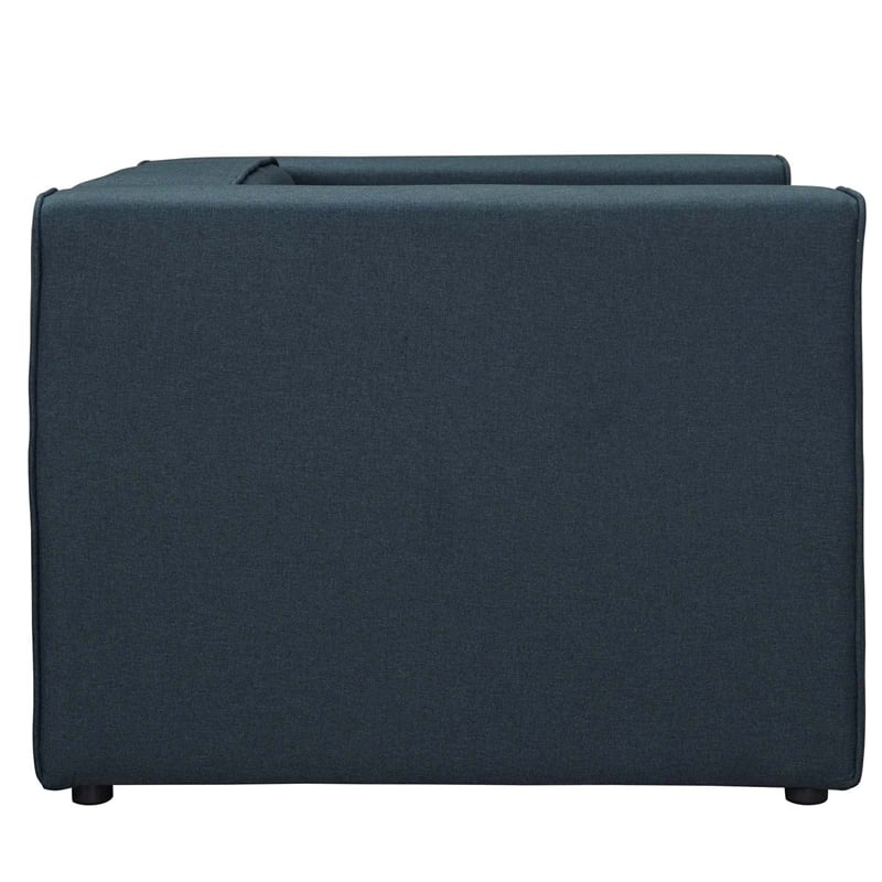 Maklaine Contemporary Upholstered Fabric Accent Chair in Blue