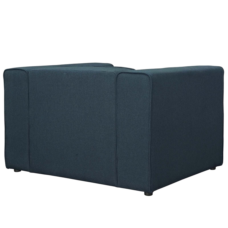 Maklaine Contemporary Upholstered Fabric Accent Chair in Blue