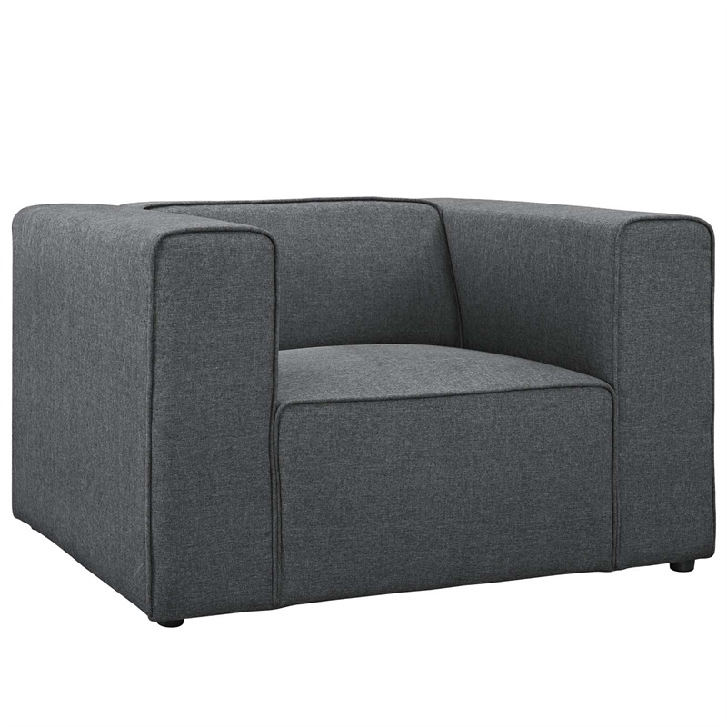 Maklaine Contemporary Upholstered Fabric Accent Chair in Gray