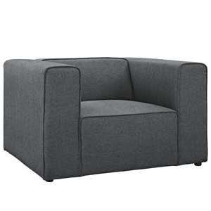 Maklaine Contemporary Upholstered Fabric Accent Chair in Gray
