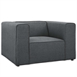 Maklaine Contemporary Upholstered Fabric Accent Chair in Gray
