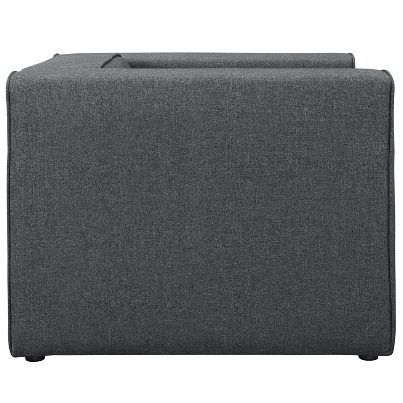 Maklaine Contemporary Upholstered Fabric Accent Chair in Gray