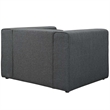 Maklaine Contemporary Upholstered Fabric Accent Chair in Gray