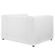 Maklaine Modern Upholstered Polyester Fabric Armchair in White