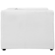 Maklaine Modern Upholstered Polyester Fabric Armchair in White