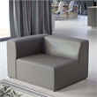 Maklaine Contemporary Faux Leather Left-Arm Chair in Gray Finish