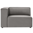 Maklaine Contemporary Faux Leather Left-Arm Chair in Gray Finish