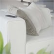 Maklaine Contemporary Faux Leather Left-Arm Chair in White Finish