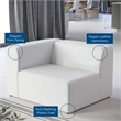 Maklaine Contemporary Faux Leather Left-Arm Chair in White Finish
