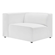 Maklaine Contemporary Faux Leather Left-Arm Chair in White Finish