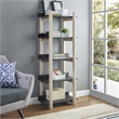 Maklaine Contemporary Modern Natural Grain and Melamine Bookshelf