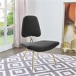 Maklaine Contemporary Performance Velvet Lounge Chair in Black and Gold