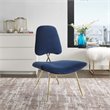 Maklaine Modern / Contemporary Velvet Accent Chair in Navy and Gold