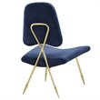 Maklaine Modern / Contemporary Velvet Accent Chair in Navy and Gold