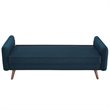 Maklaine Contemporary Fabric Upholstered Sofa in Azure & Walnut